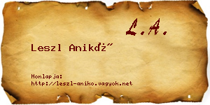 Leszl Anikó névjegykártya